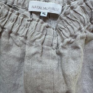 Women's Cream Pants minimalist Linen/Cotton blend